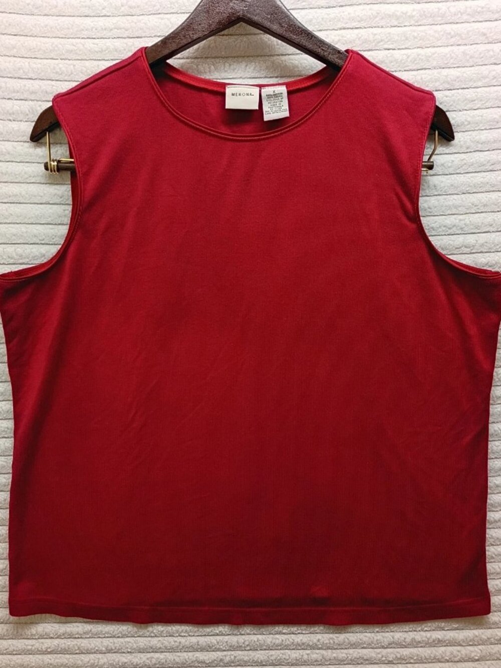 Merona Sleeveless Red Cotton Blend Tank Top XL Casual Comfortable Basics Y2K